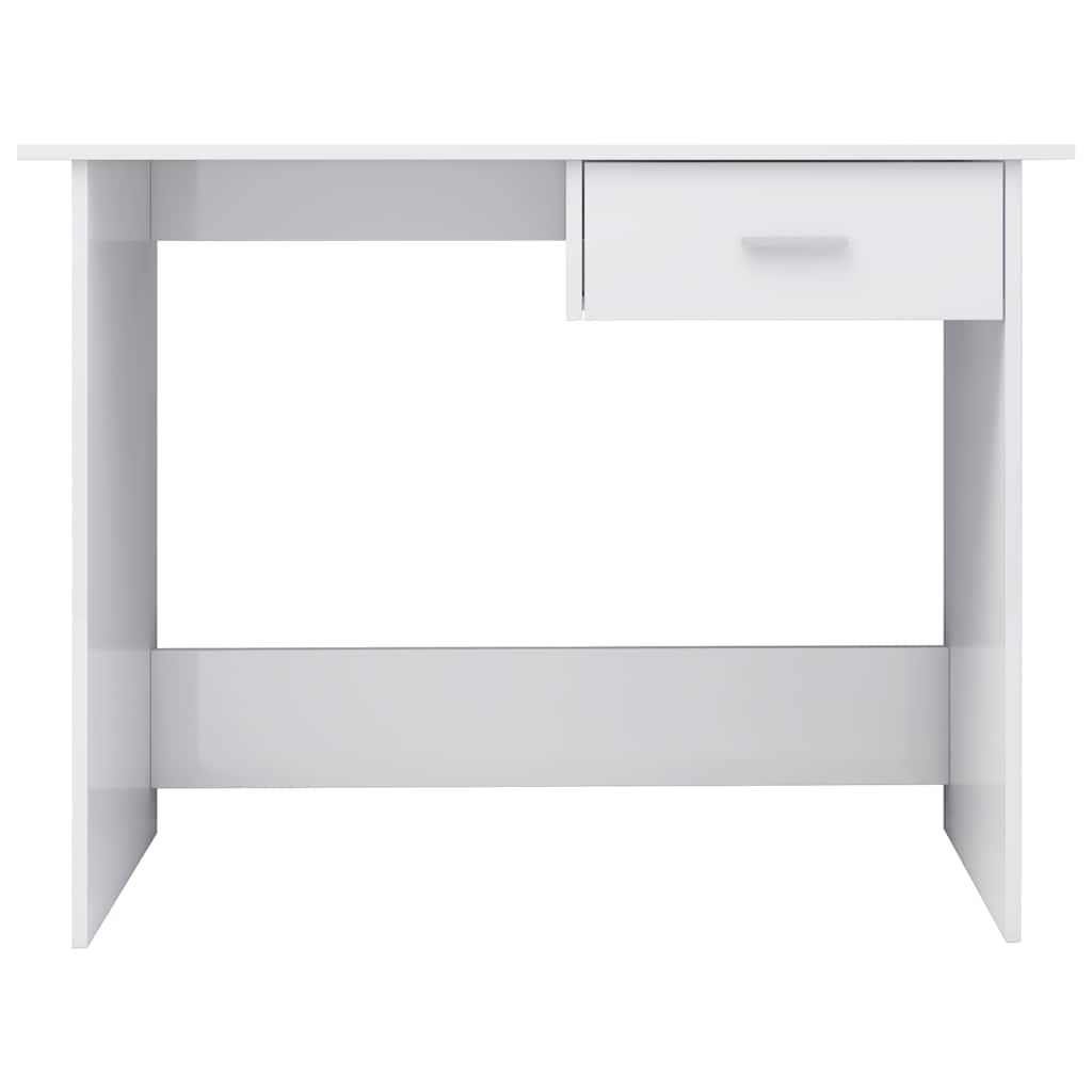 skrivebord 100x50x76 cm konstrueret træ hvid højglans
