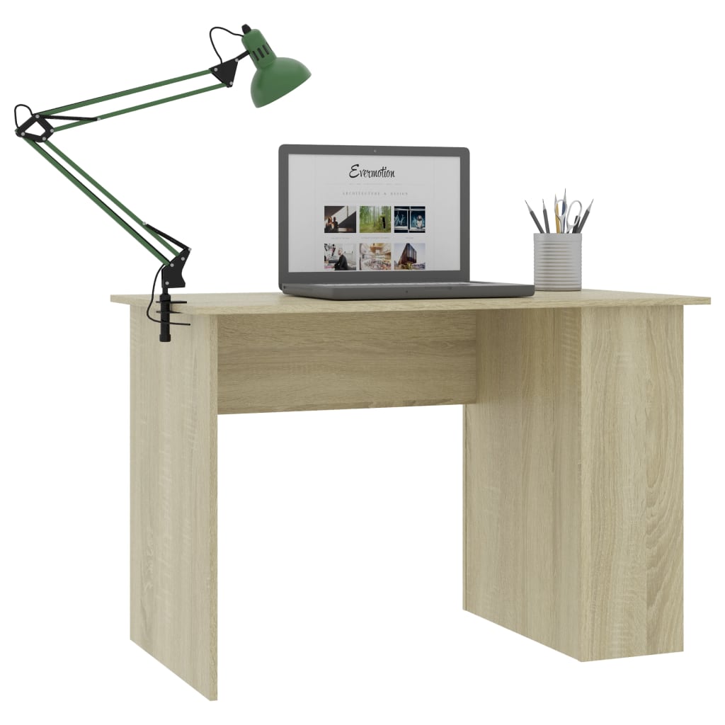 skrivebord 110x60x73 cm konstrueret træ sonoma-eg