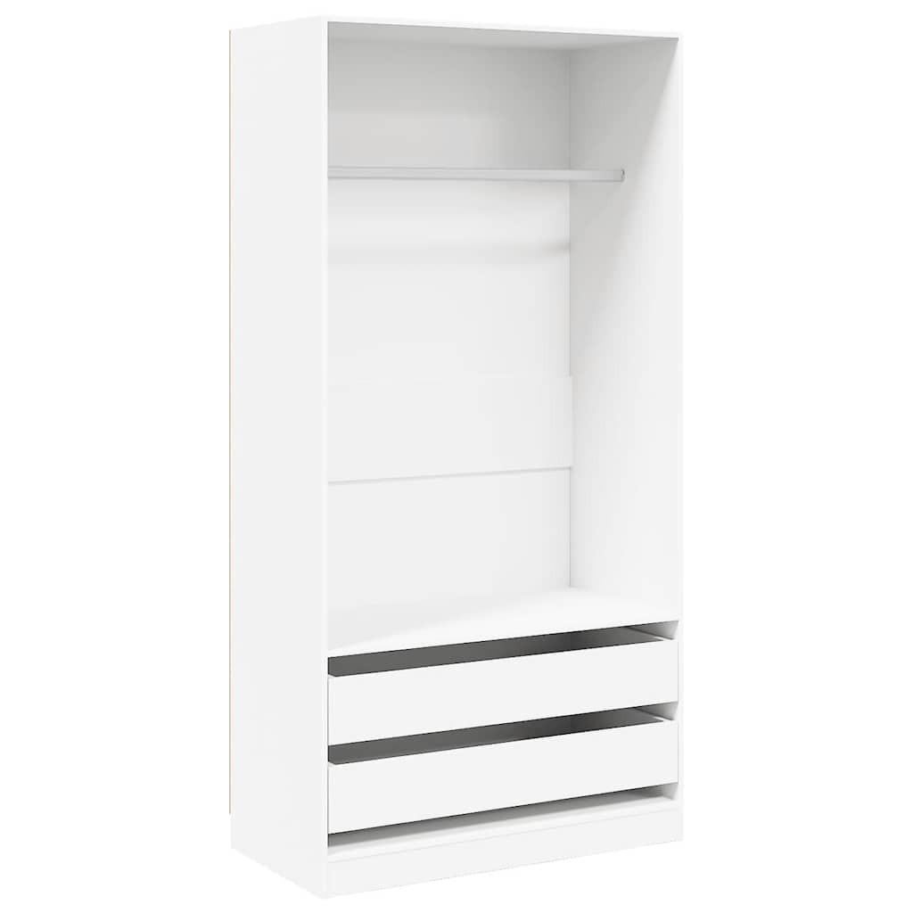 klædeskab 100x50x200 cm konstrueret træ hvid