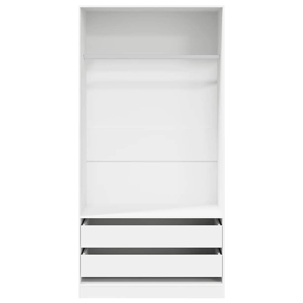 klædeskab 100x50x200 cm konstrueret træ hvid
