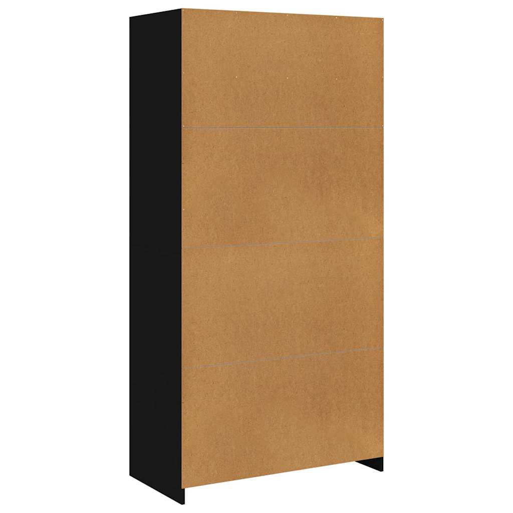 klædeskab 100x50x200 cm konstrueret træ sort