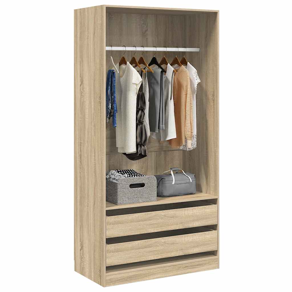 klædeskab 100x50x200 cm konstrueret træ sonoma-eg