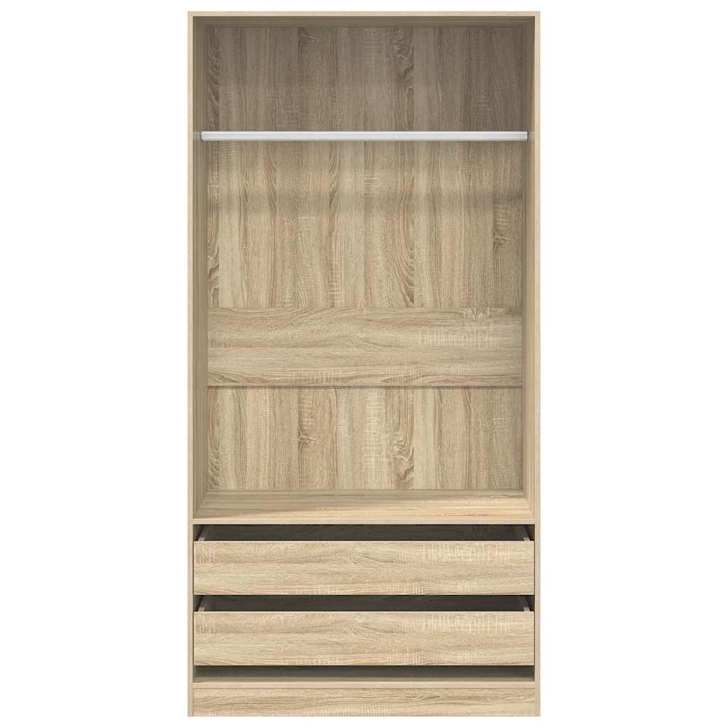 klædeskab 100x50x200 cm konstrueret træ sonoma-eg