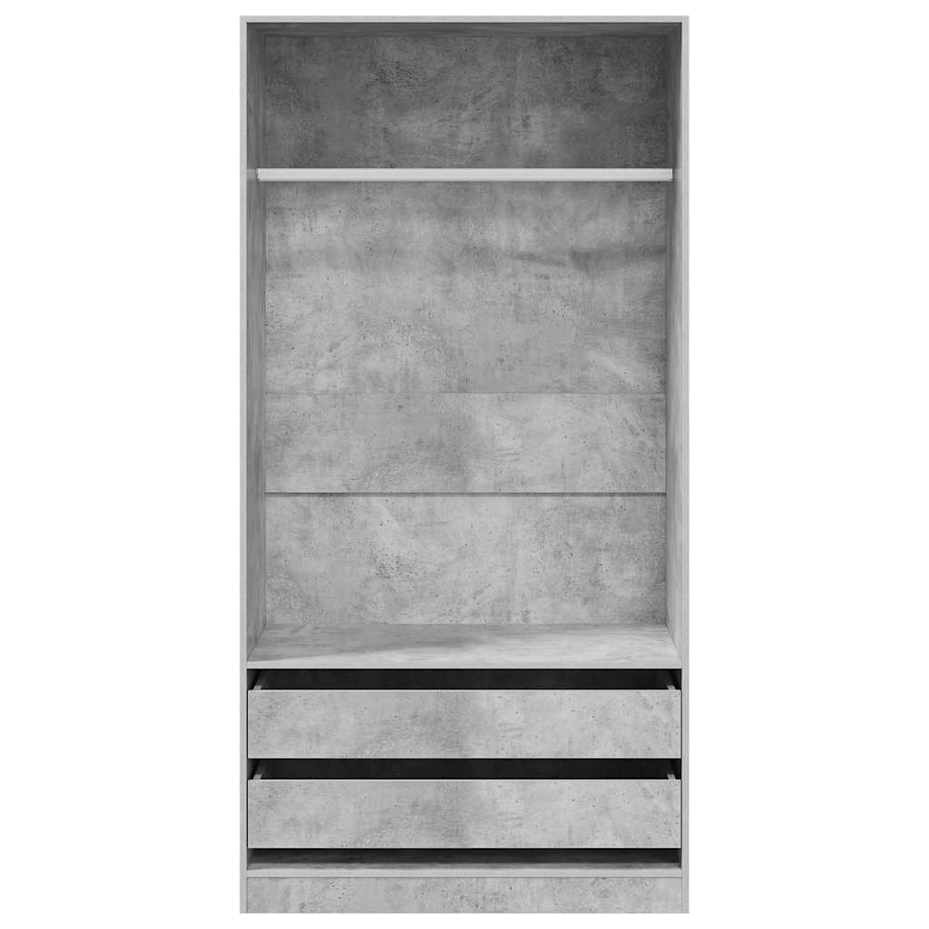 klædeskab 100x50x200 cm konstrueret træ betongrå