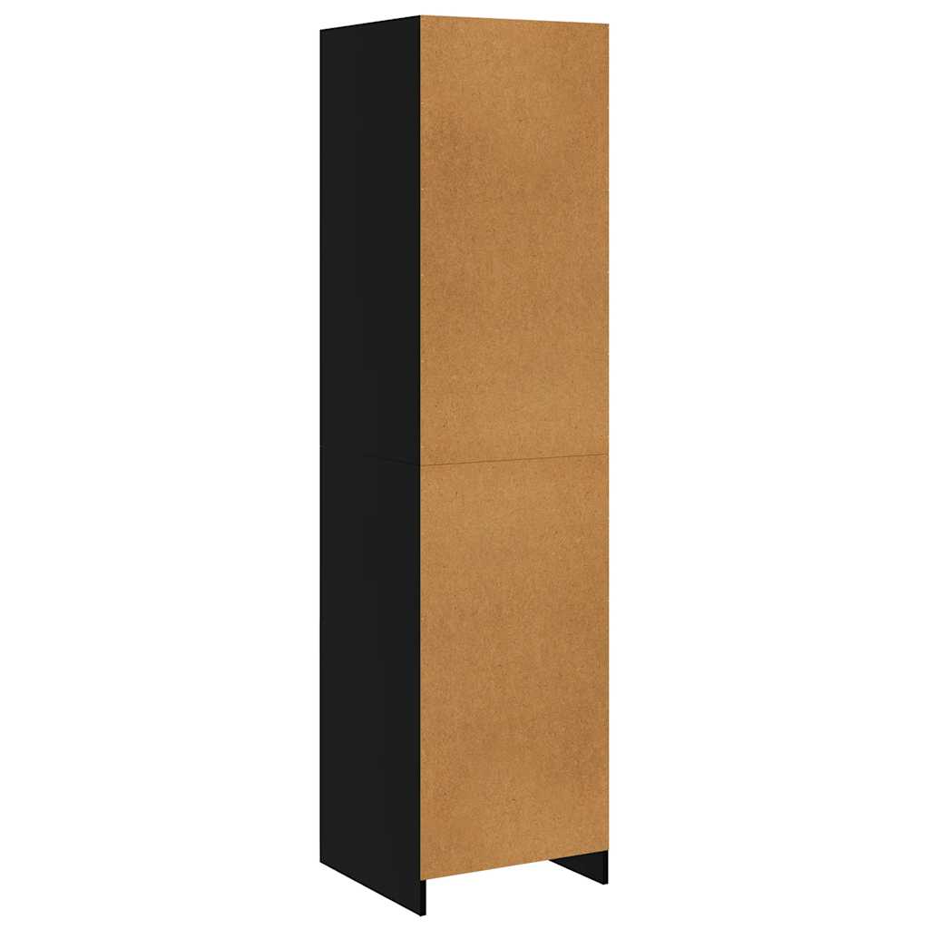 klædeskab med skuffer 50x50x200 cm konstrueret træ sort
