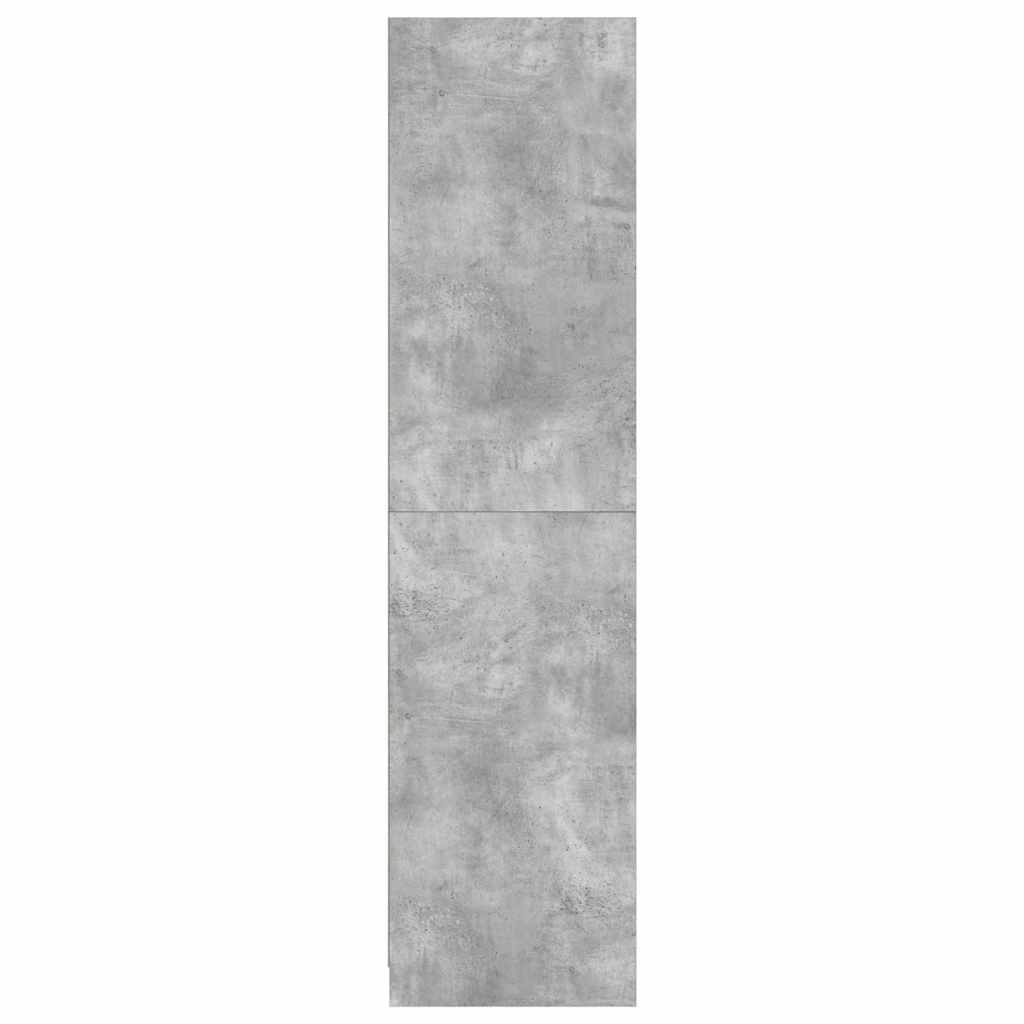 klædeskab med skuffer 50x50x200 cm konstrueret træ betongrå