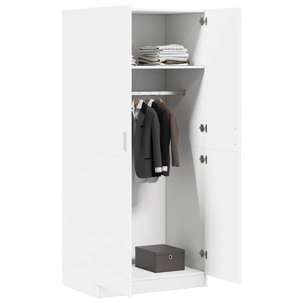 klædeskab 80x52x180 cm konstrueret træ hvid