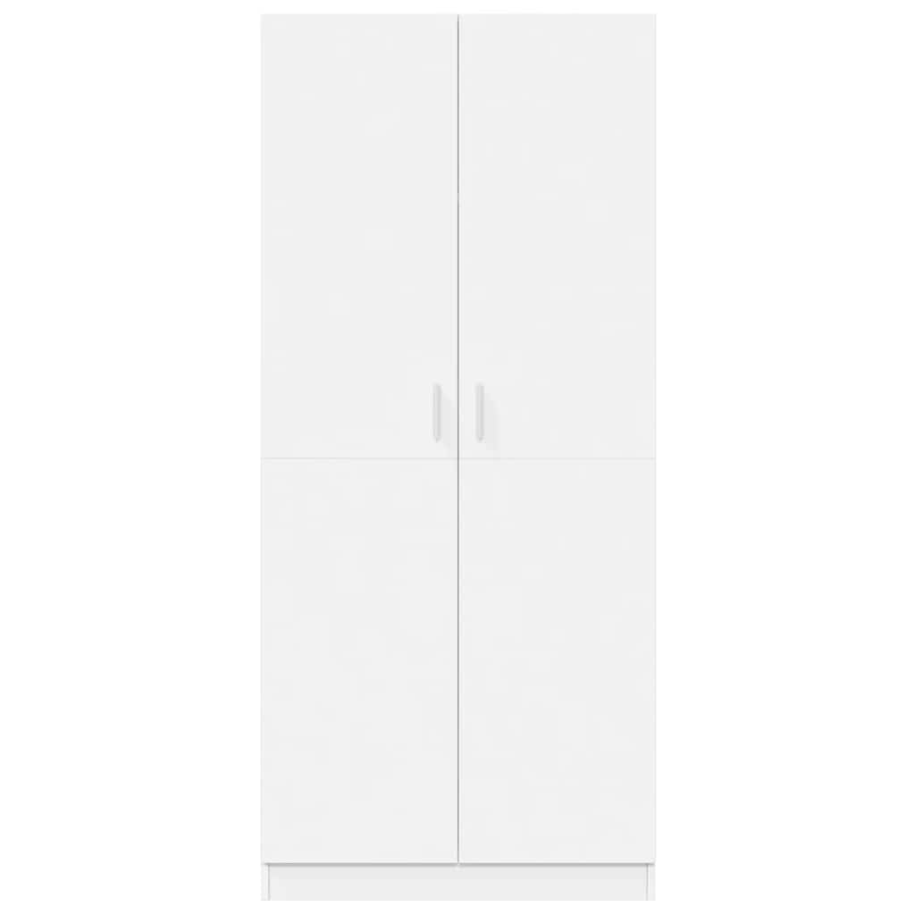 klædeskab 80x52x180 cm konstrueret træ hvid