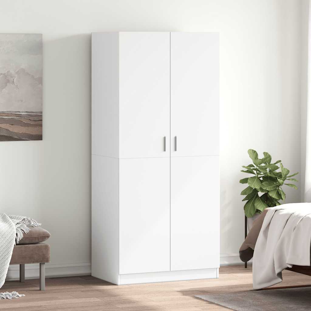 klædeskab 80x52x180 cm konstrueret træ hvid