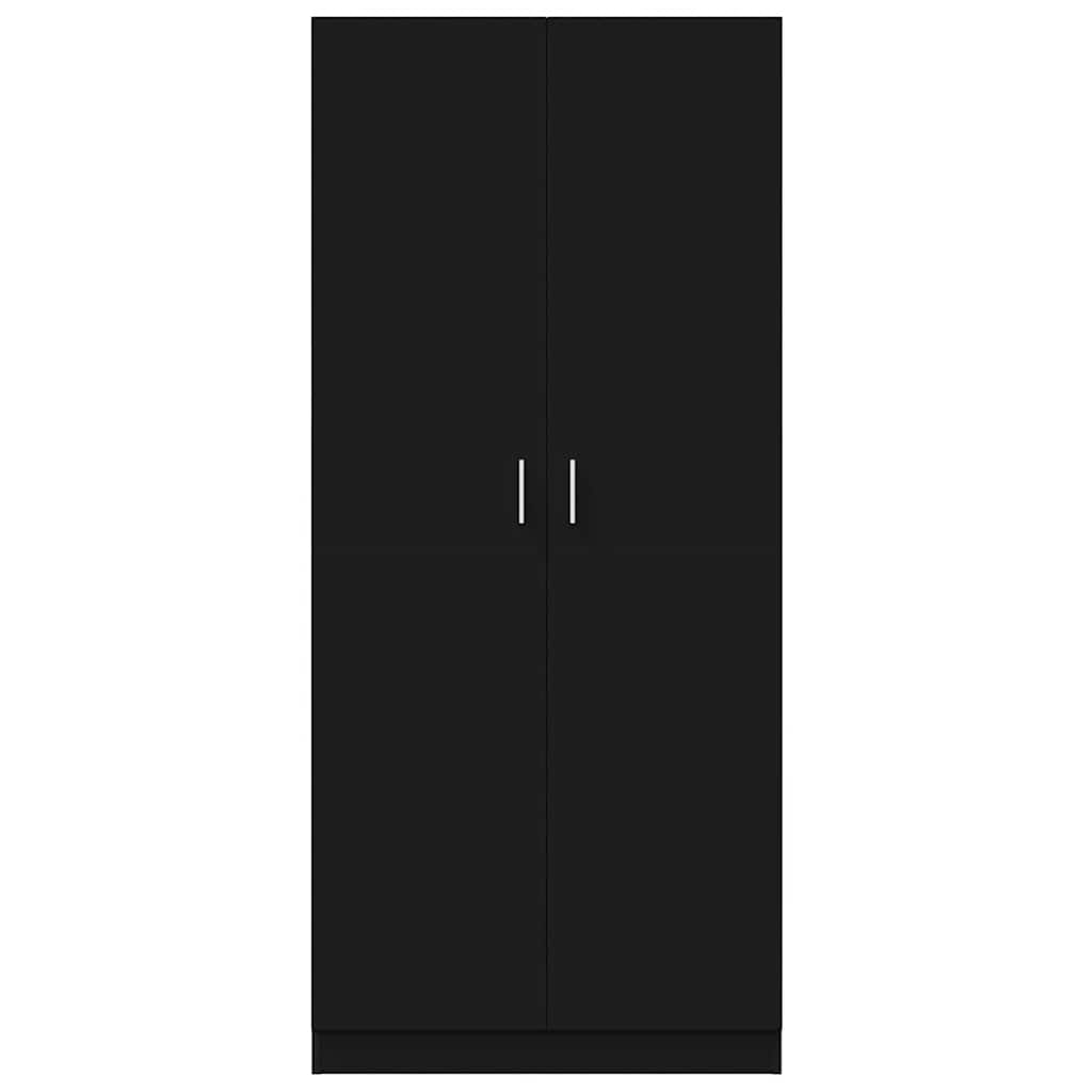 klædeskab 80x52x180 cm konstrueret træ sort