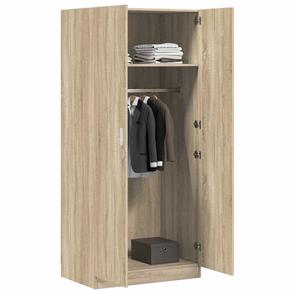 klædeskab 80x52x180 cm konstrueret træ sonoma-eg