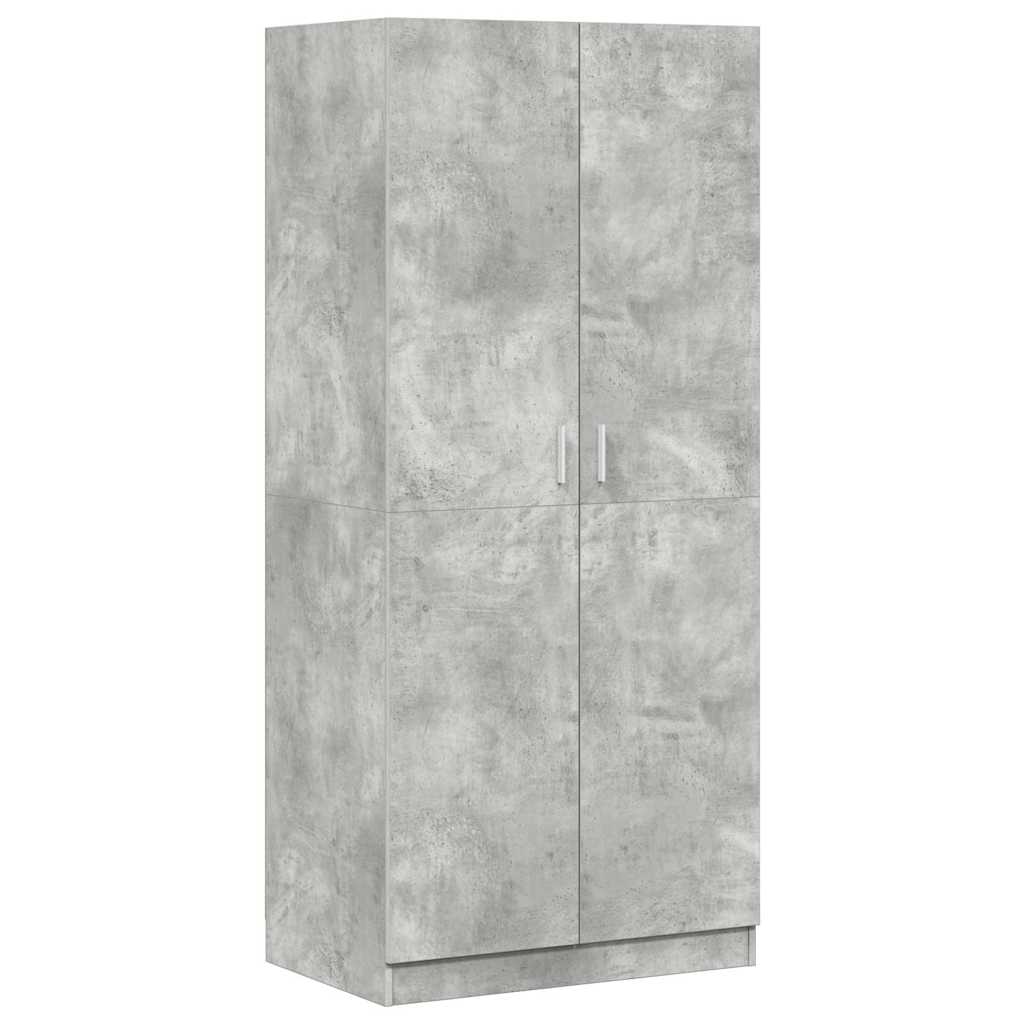klædeskab 80x52x180 cm konstrueret træ betongrå