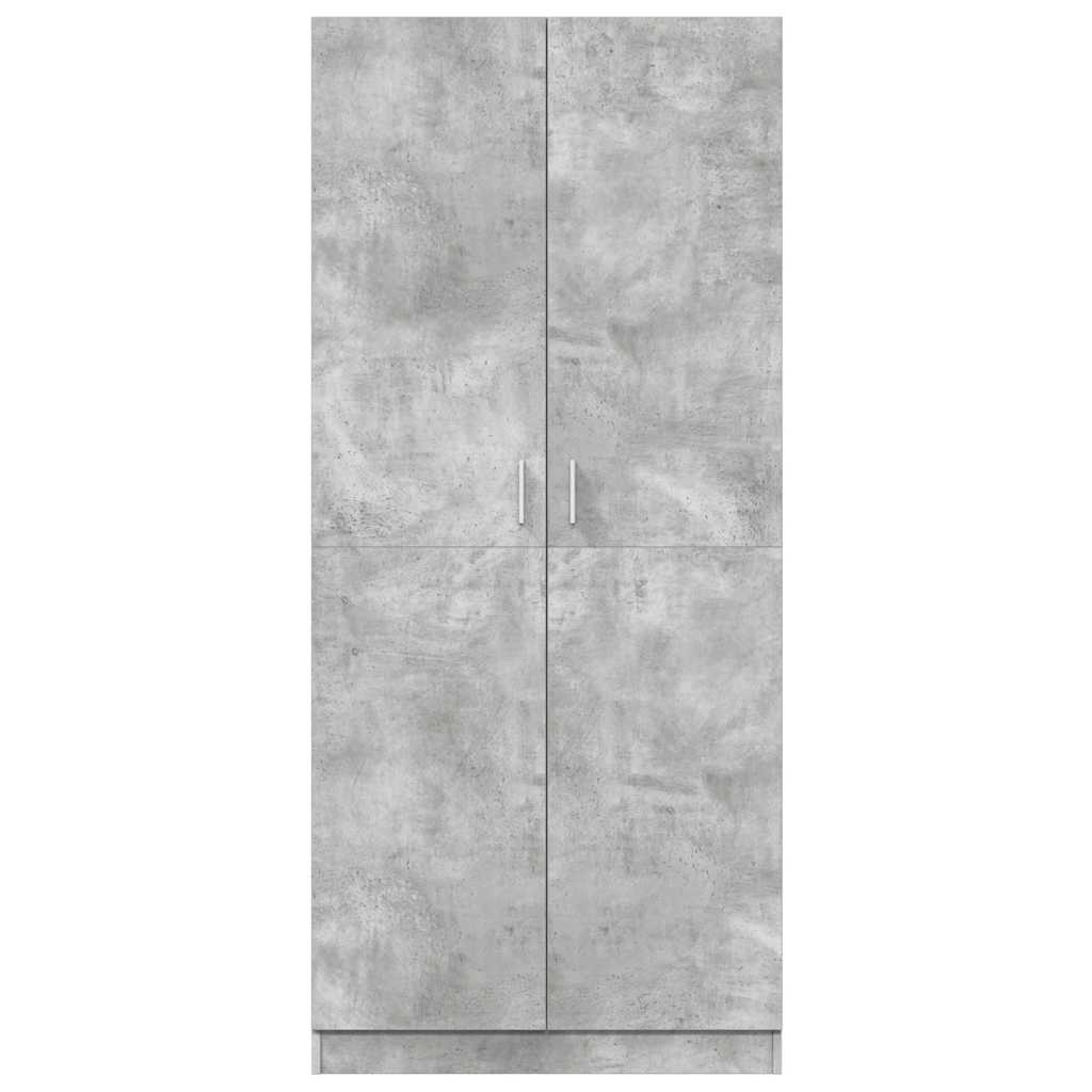 klædeskab 80x52x180 cm konstrueret træ betongrå