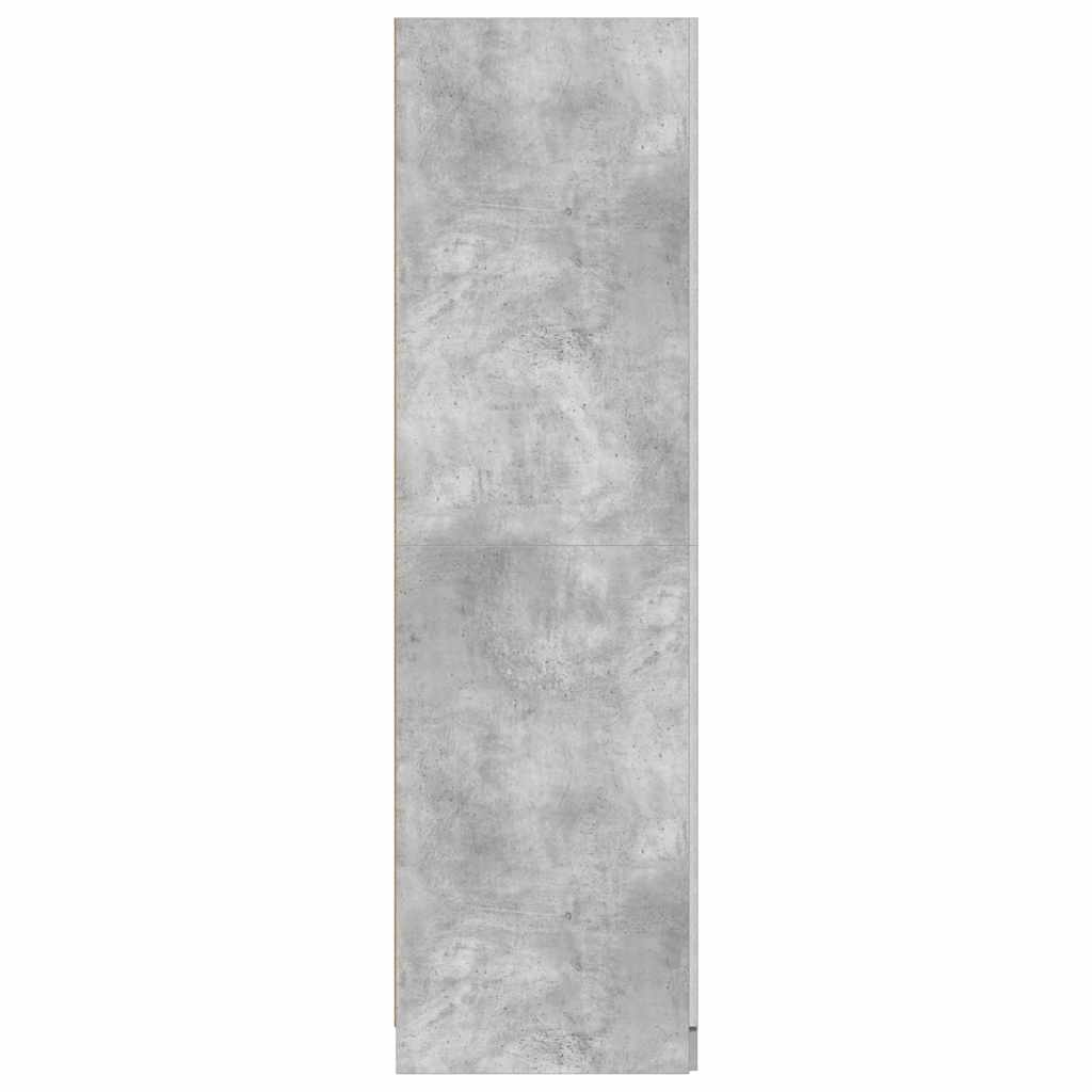 klædeskab 80x52x180 cm konstrueret træ betongrå