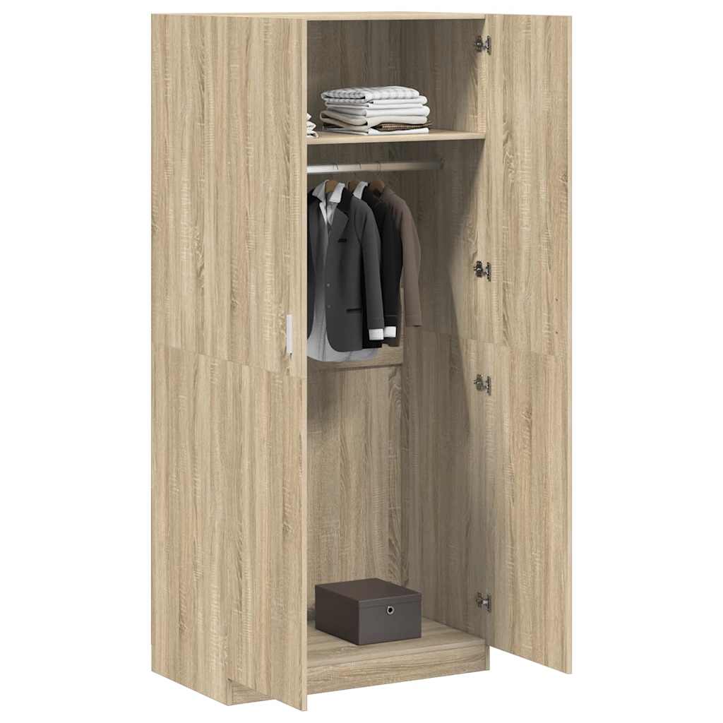klædeskab 90x52x200 cm konstrueret træ sonoma-eg