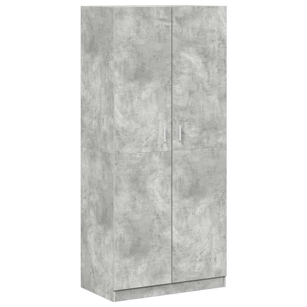 klædeskab 90x52x200 cm konstrueret træ betongrå