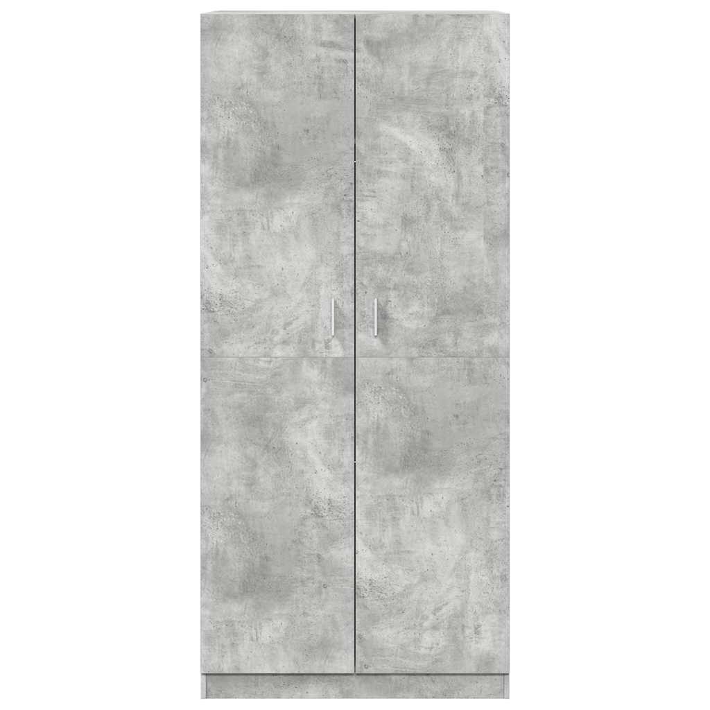 klædeskab 90x52x200 cm konstrueret træ betongrå