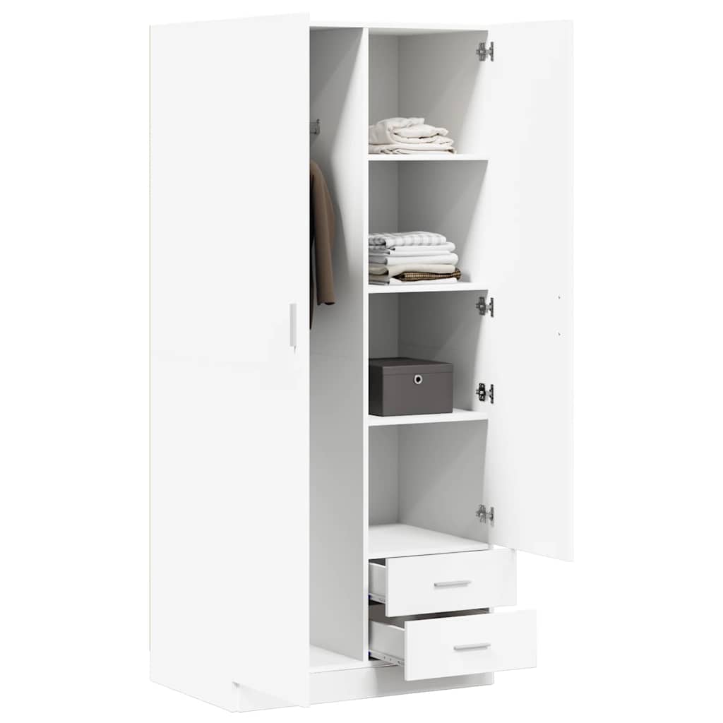 klædeskab 80x52x180 cm konstrueret træ hvid