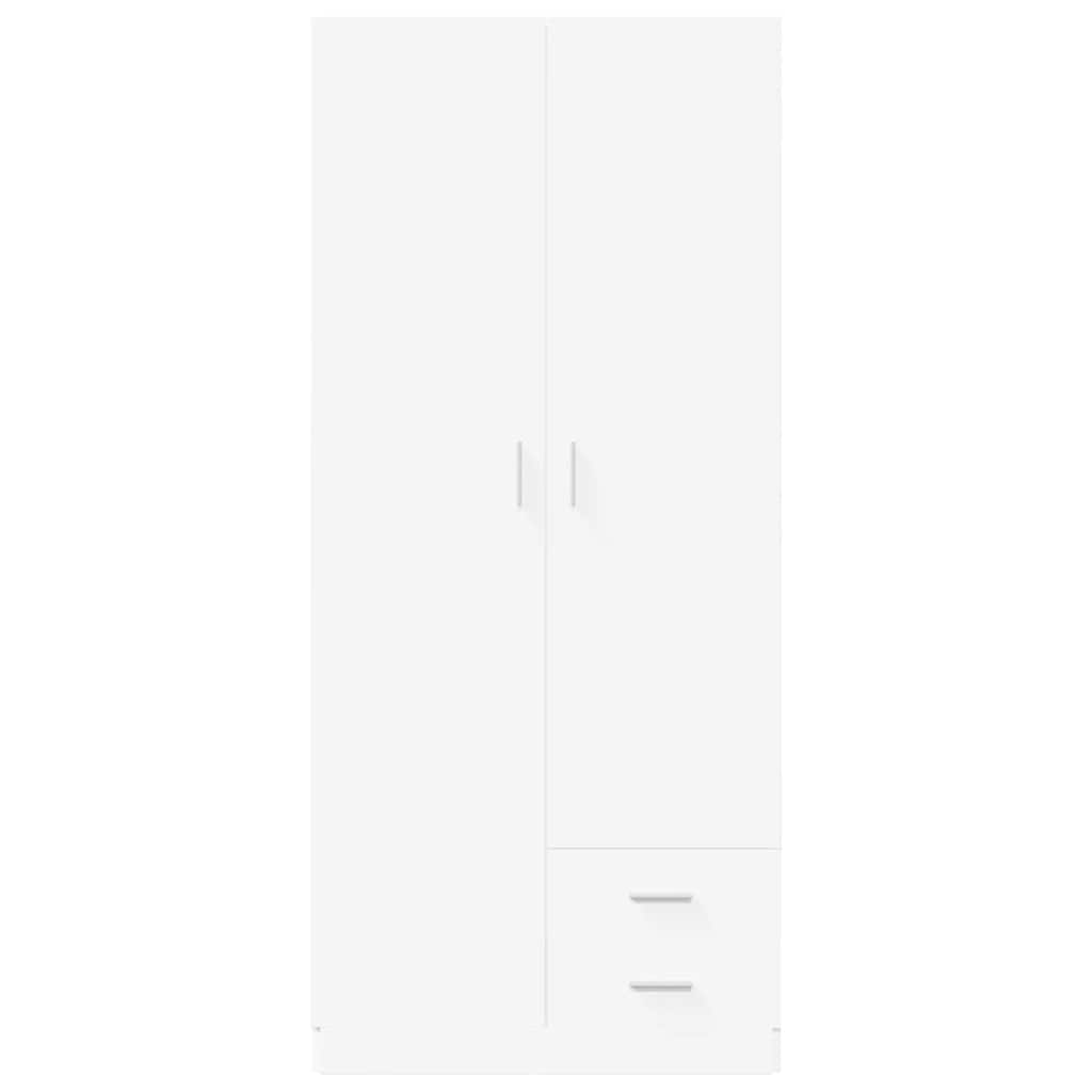 klædeskab 80x52x180 cm konstrueret træ hvid