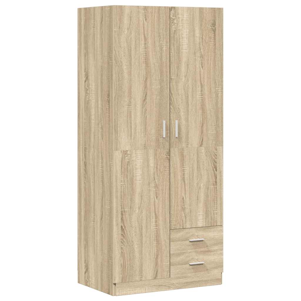 klædeskab 80 x 52 x 180 cm konstrueret træ sonoma-eg