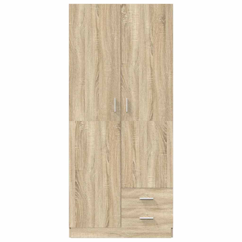 klædeskab 80 x 52 x 180 cm konstrueret træ sonoma-eg