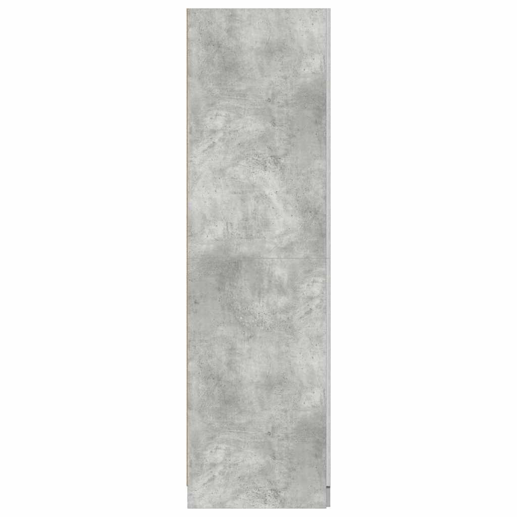 klædeskab 80x52x180 cm konstrueret træ betongrå