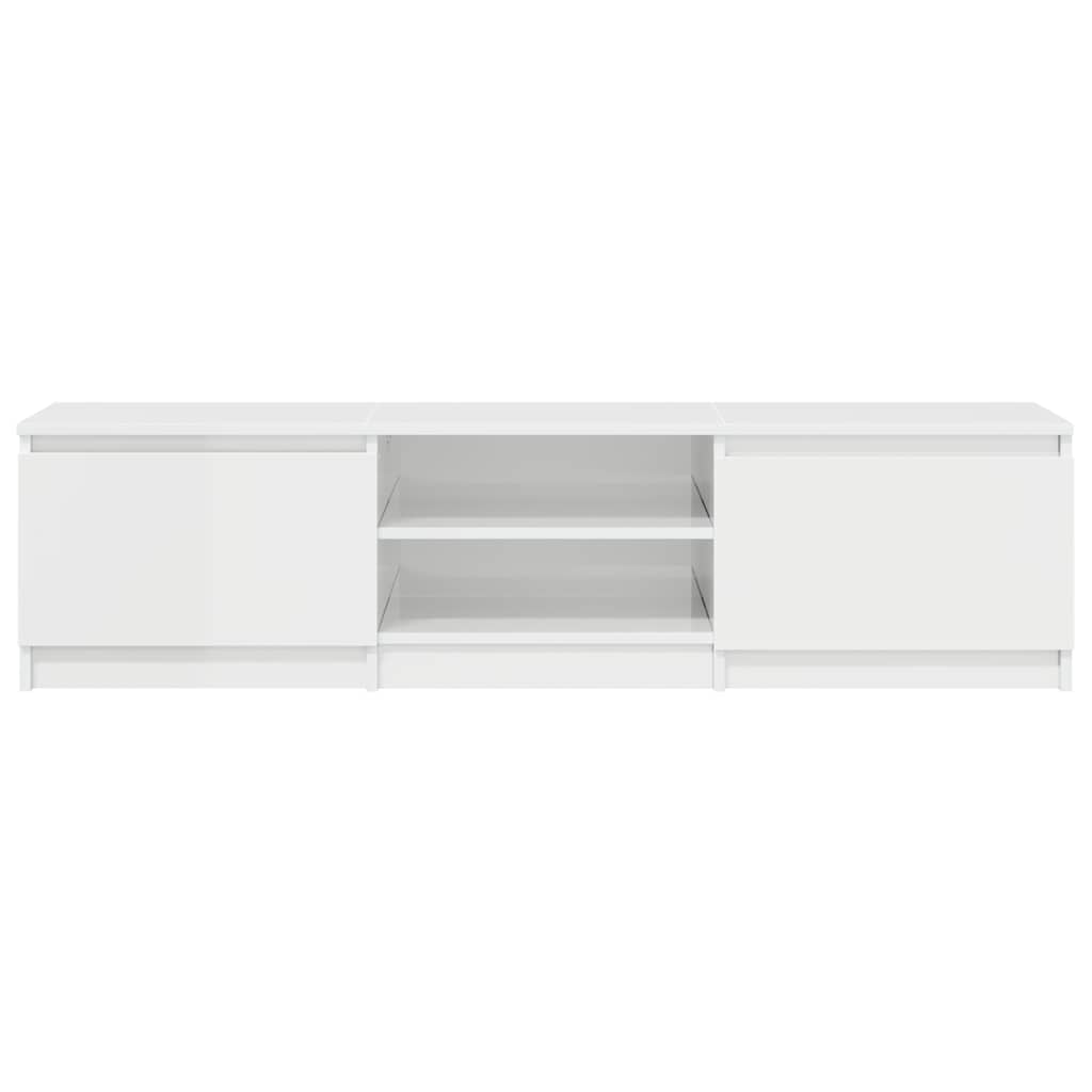 tv-bord 140x40x35,5 cm konstrueret træ hvid højglans