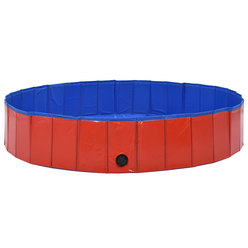 foldbart hundebassin 160 x 30 cm PVC rød