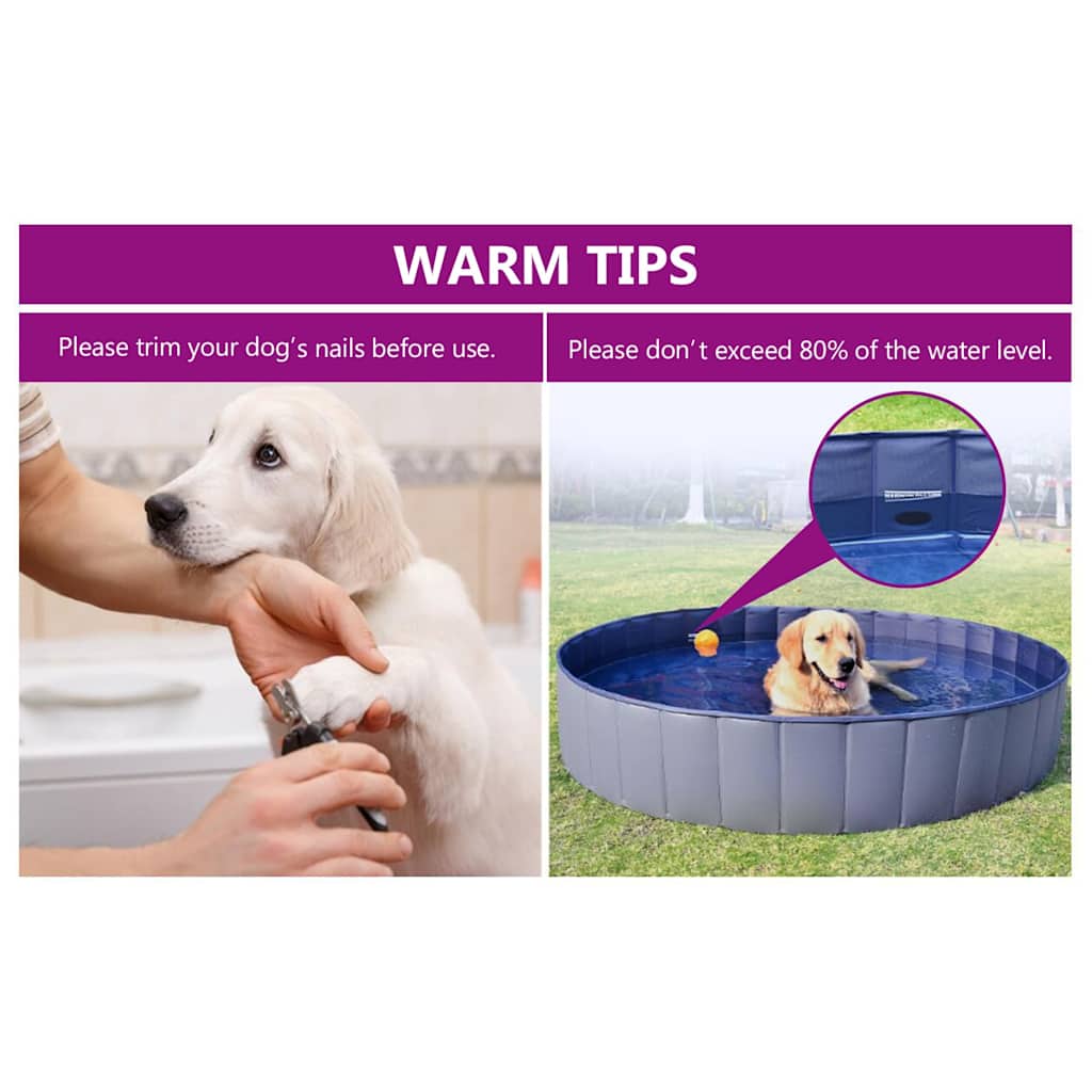 foldbart hundebassin 160 x 30 cm PVC rød