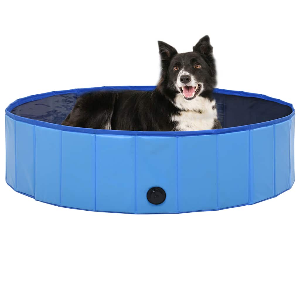 foldbart hundebassin 120 x 30 cm PVC blå