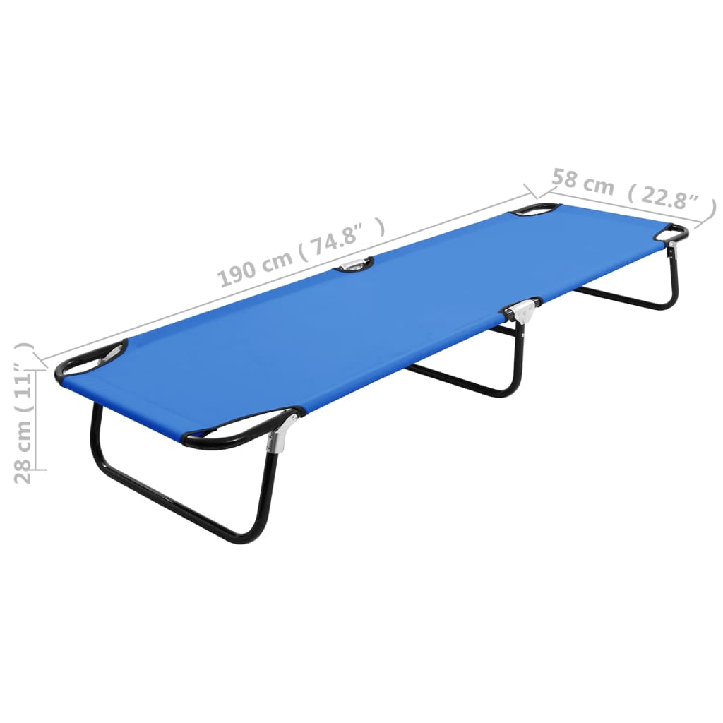 foldbar liggestol stål blå