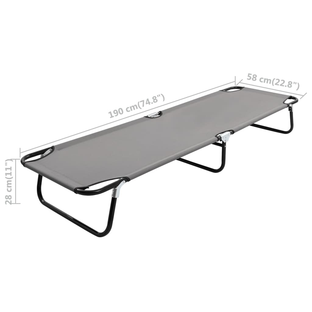 foldbar liggestol stål grå