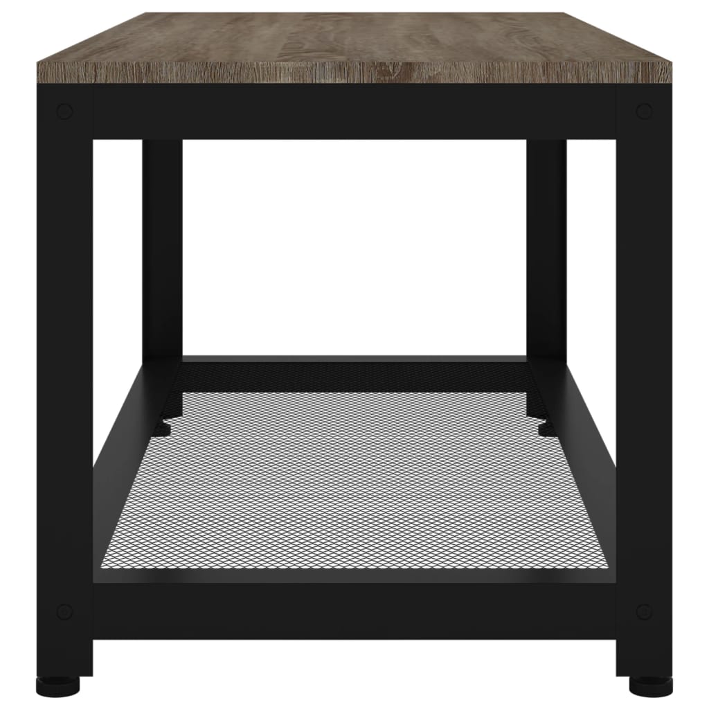 sofabord 90x45x45 cm MDF og jern grå og sort