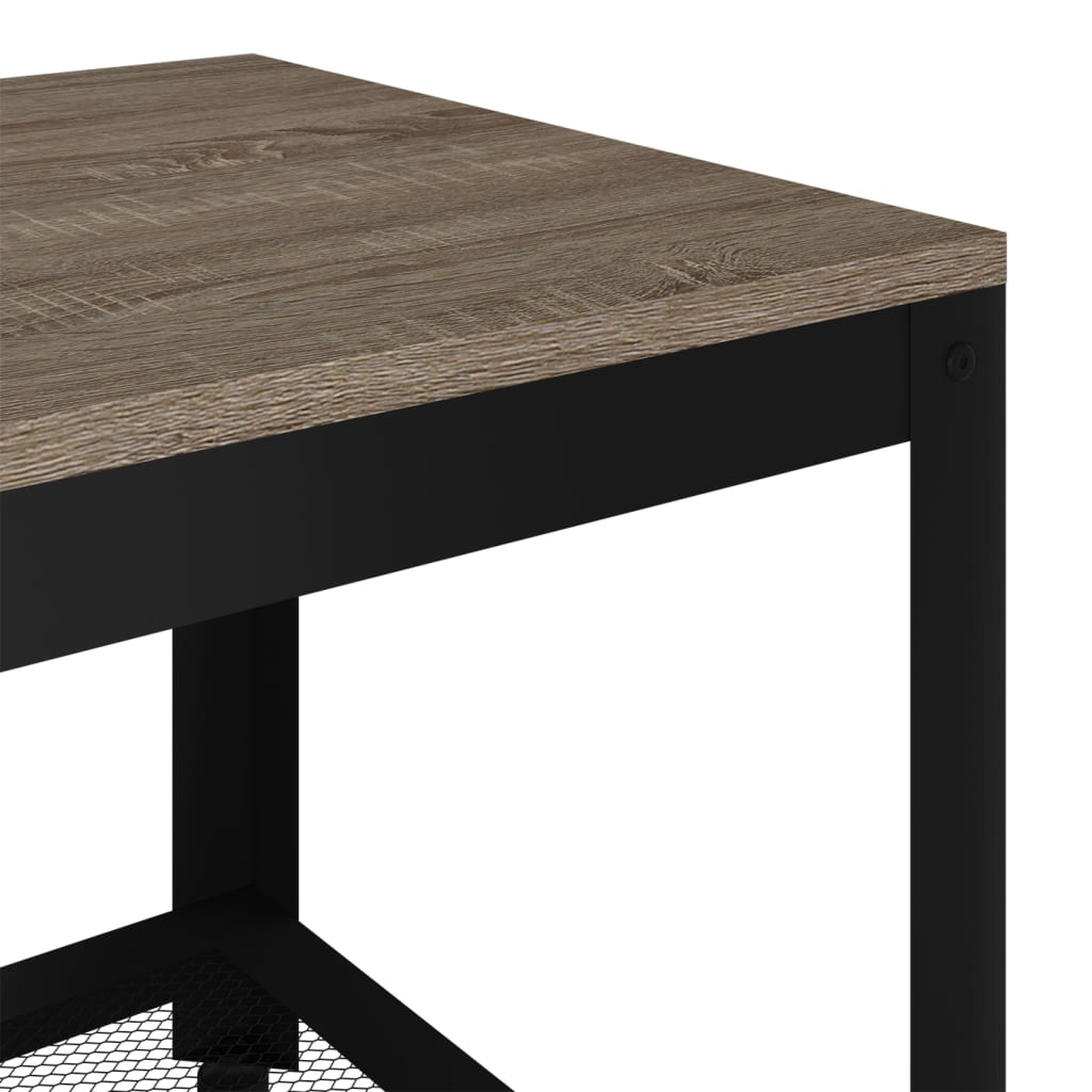 sofabord 90x45x45 cm MDF og jern grå og sort