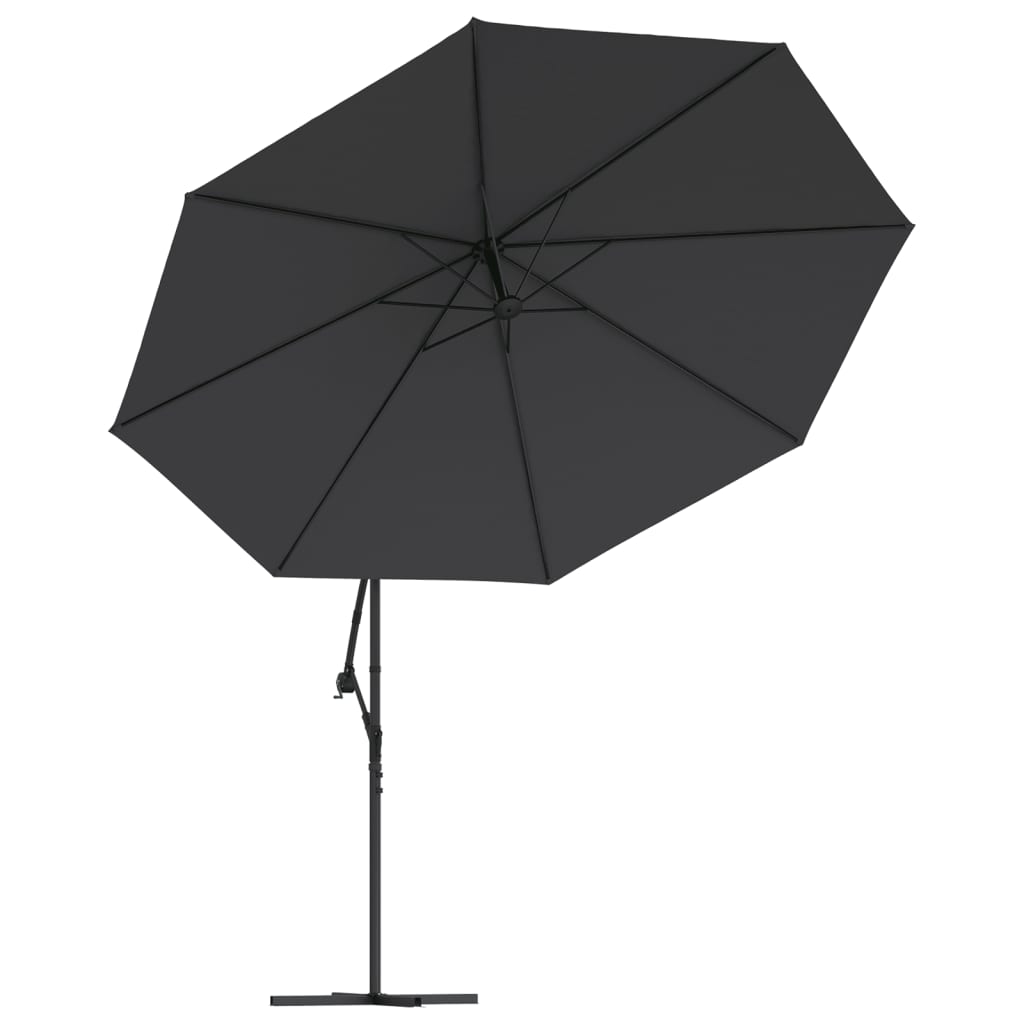 hængeparasol 350 cm aluminiumsstang sort