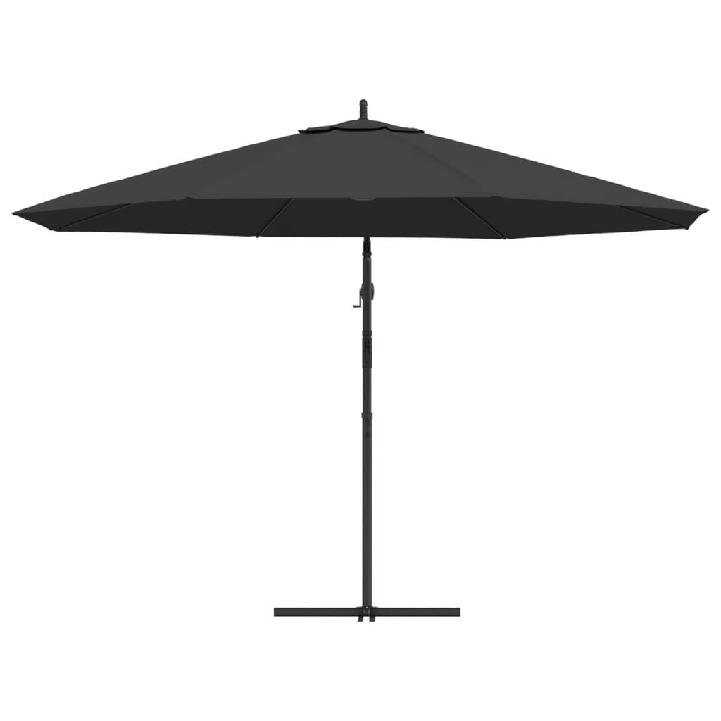 hængeparasol 350 cm aluminiumsstang sort