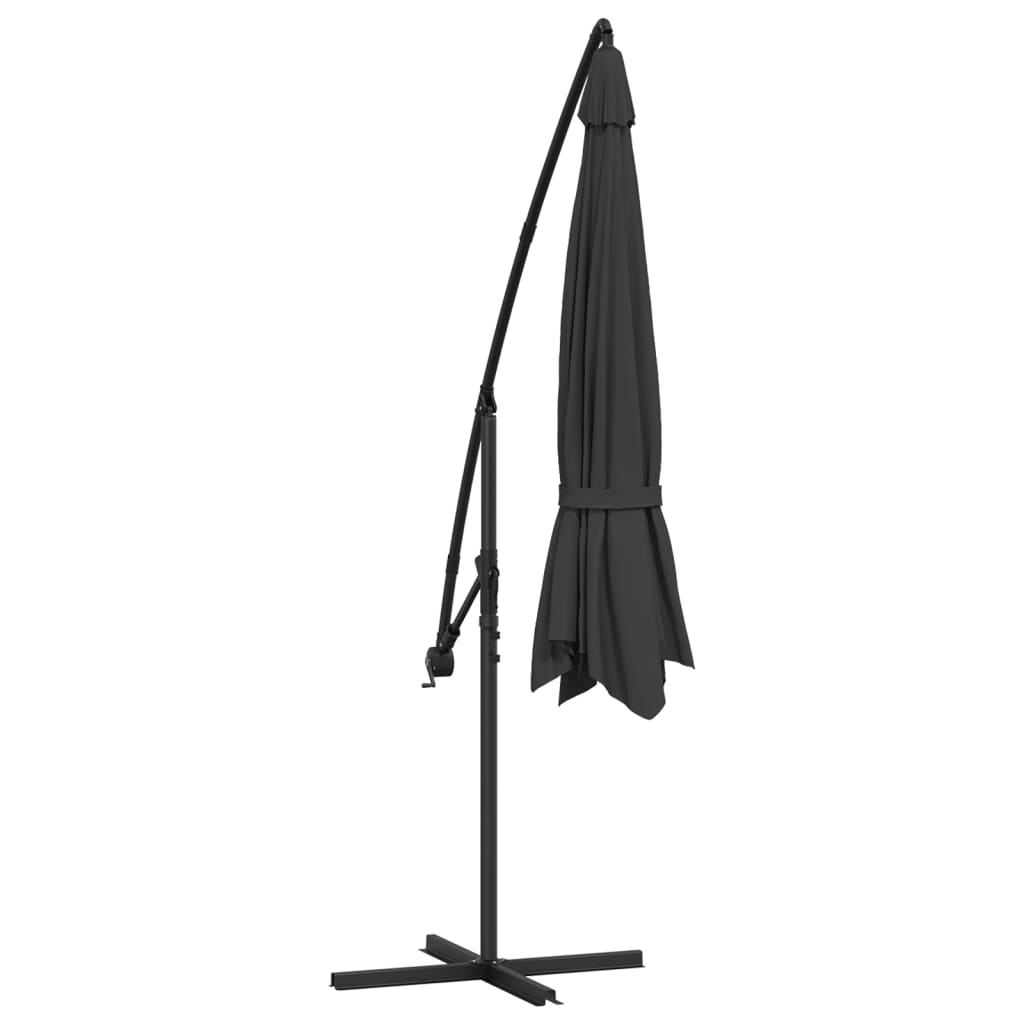 hængeparasol 350 cm aluminiumsstang sort