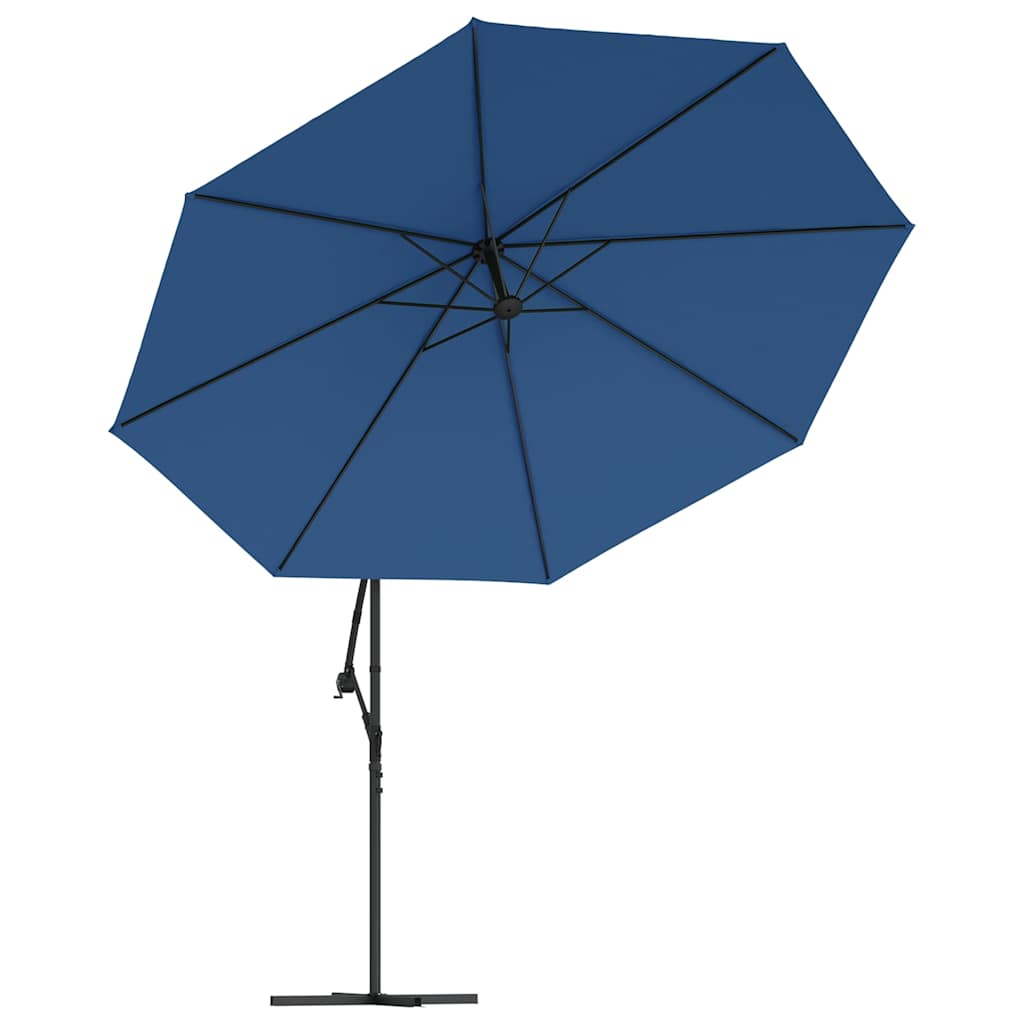 hængeparasol 350 cm aluminiumstang blå