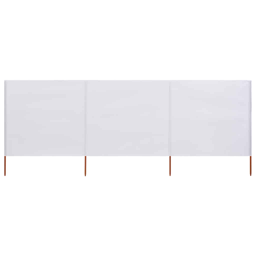 3-panels læsejl 400x80 cm stof sandhvid