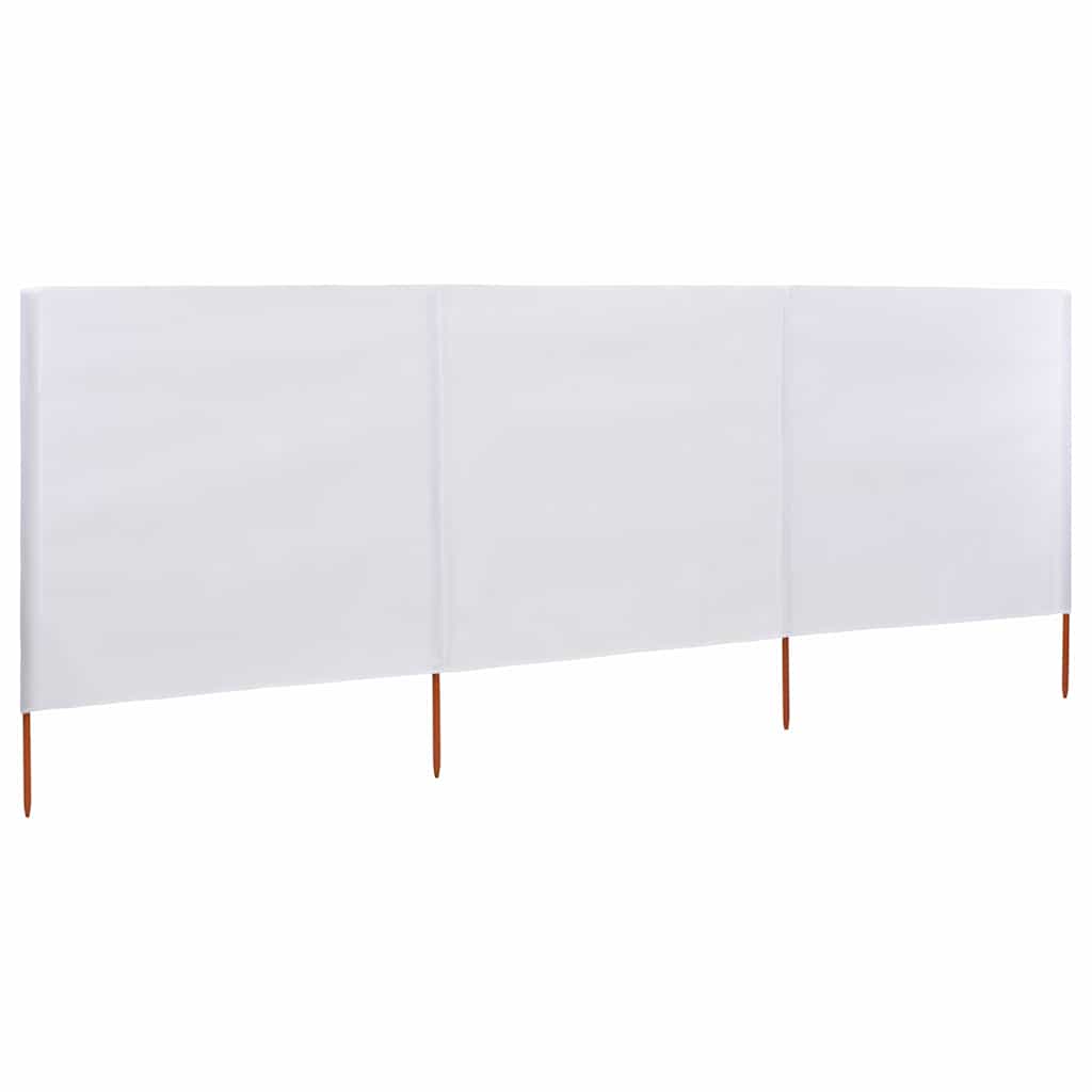 3-panels læsejl 400x80 cm stof sandhvid