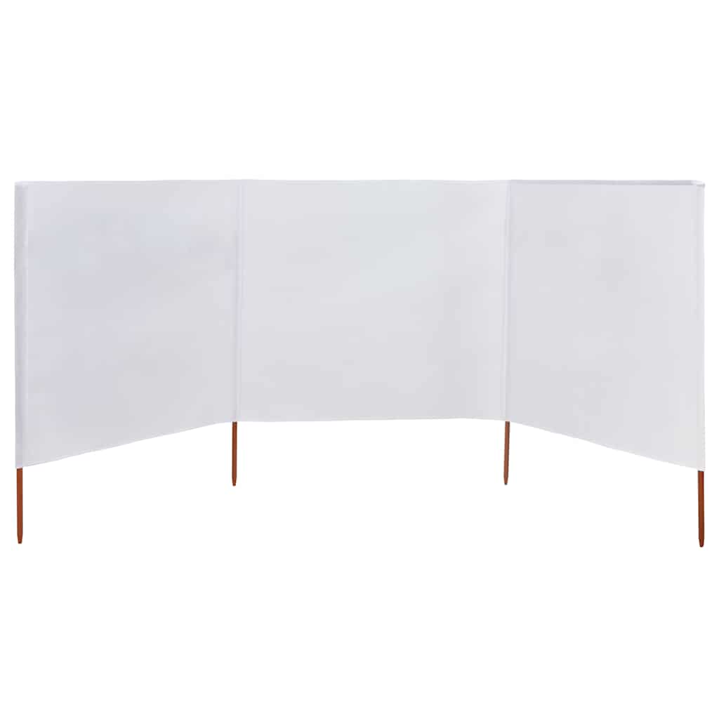 3-panels læsejl 400x80 cm stof sandhvid