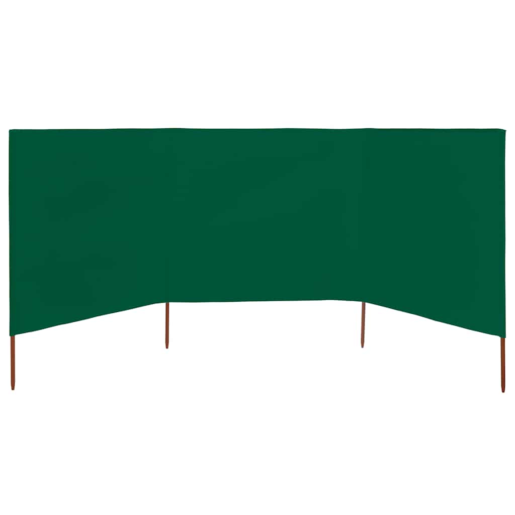 3-panels læsejl 400x80 cm stof grøn