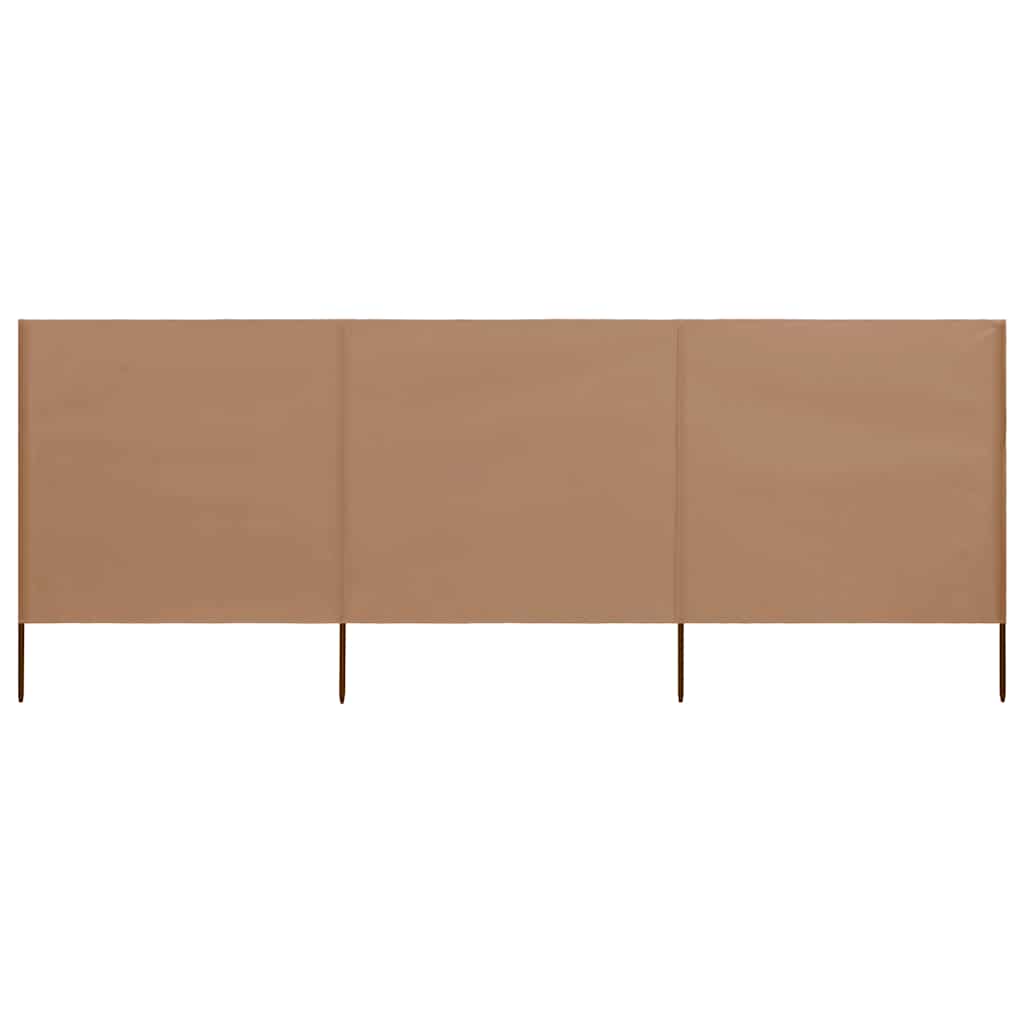 3-panels læsejl 400x80 cm stof gråbrun