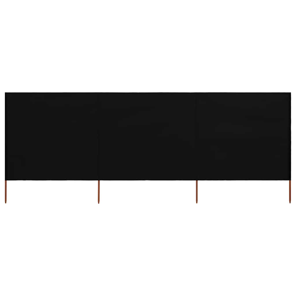 3-panels læsejl 400x120 cm stof sort