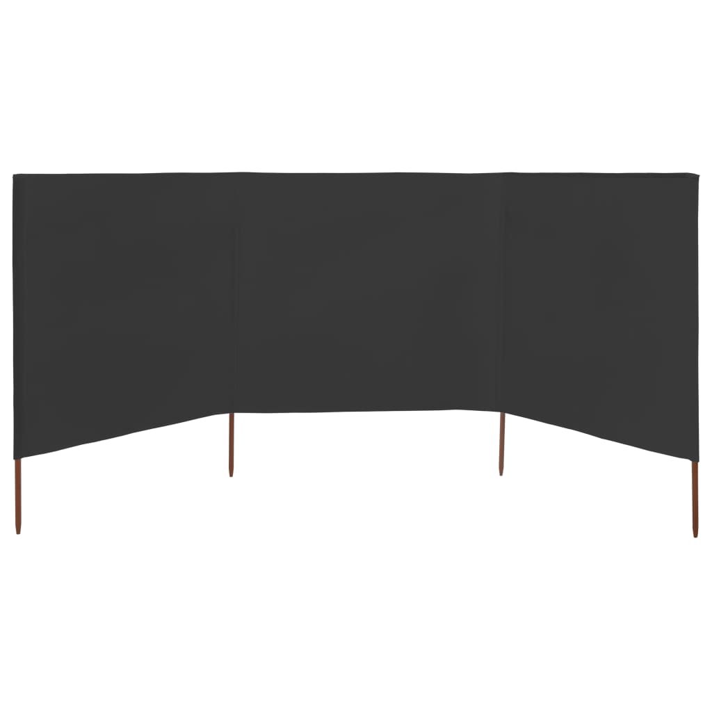 3-panels læsejl 400x160 cm stof antracitgrå