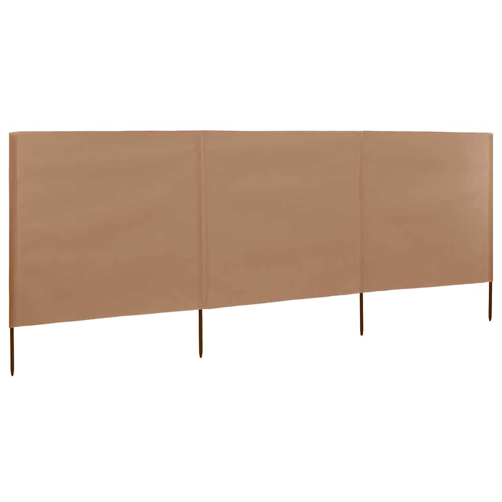 3-panels læsejl 400x160 cm stof gråbrun