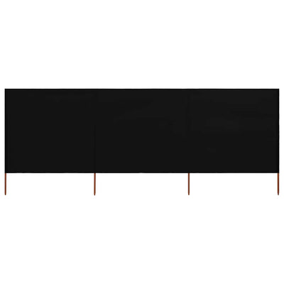 3-panels læsejl 400x160 cm stof sort