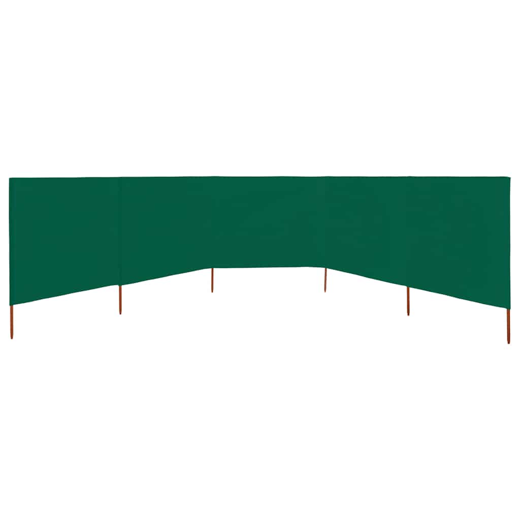 5-panels læsejl 600x80 cm stof grøn