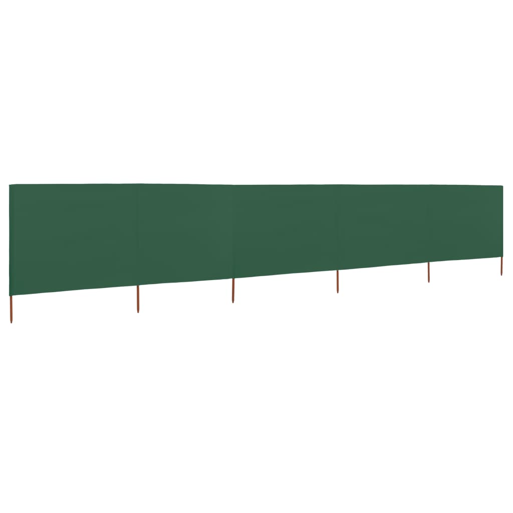5-panels læsejl 600x160 cm stof grøn