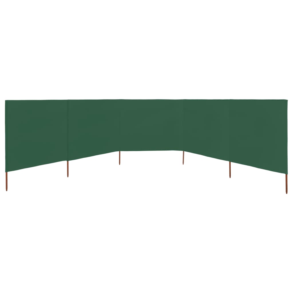 5-panels læsejl 600x160 cm stof grøn